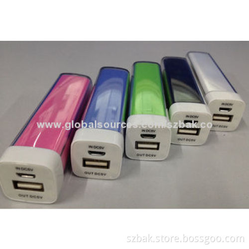 Power Banks, Capacity of 2,000mAh, 5V/1A Input and Output, Sized 92*25*25mm with Good Quality